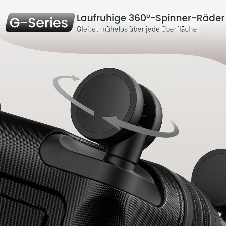 SHOWKOO Kofferset 3 Teilig Hartschale Leicht ABS+PC Erweiterbar Reisekoffer Haltbar Trolley Handgepä