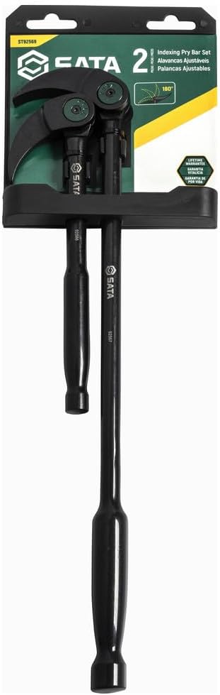 SATA ST92569 Hebeleisen, Stemmhebel, Brecheisen, Brechstangen Set mit flexiblem Gelenkkop 2 Tlg. 20,