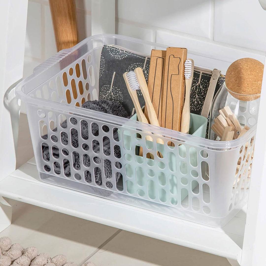 #11 12x Aufbewahrungskorb - transparent - 37 x 26 - Körbchen - Kunststoffkorb - Organizer - Ordnung