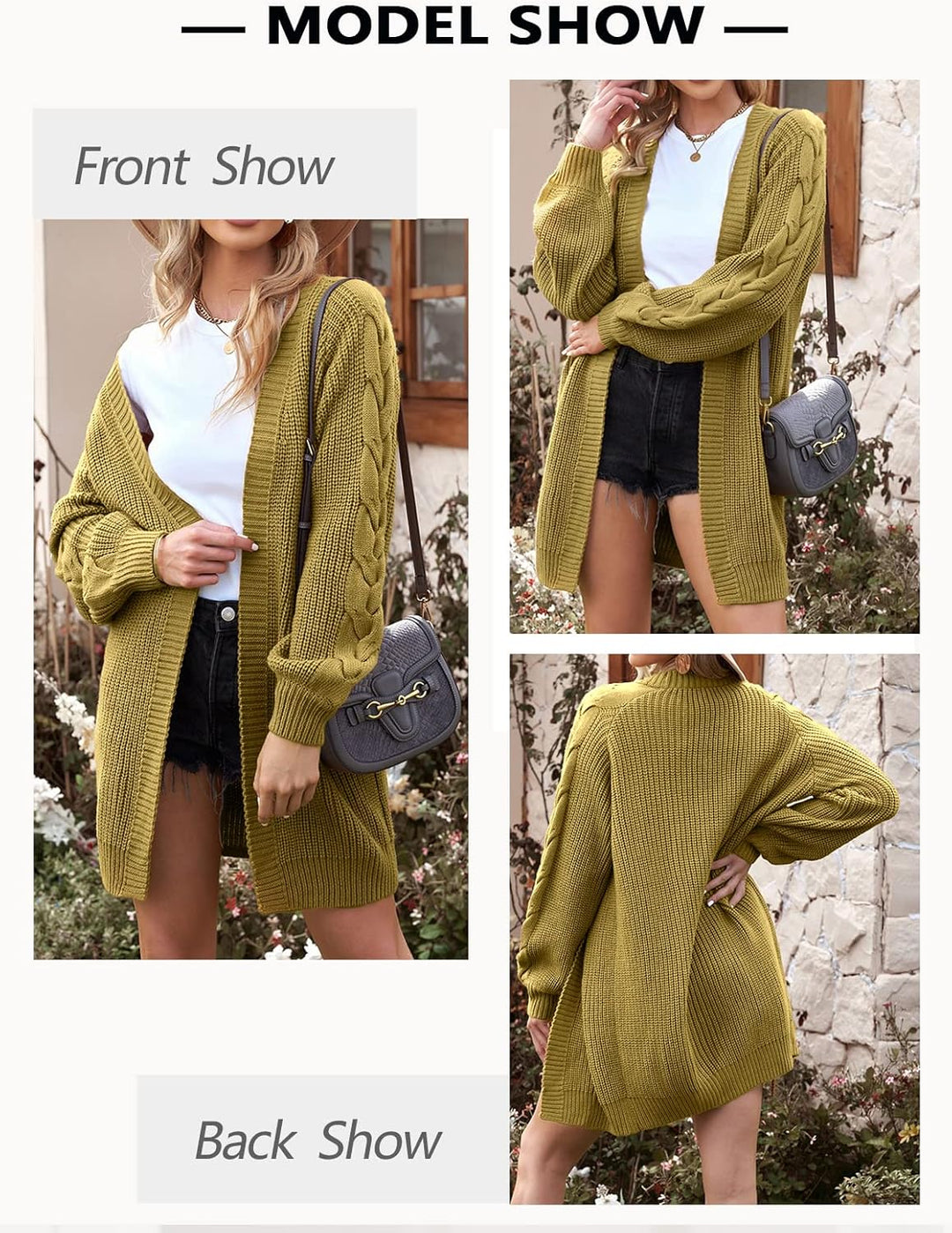 Maavoki Damen Lang Strickjacke Oversize Langarm Sweater Cardigan Casual Strickmantel Herbst Outerwea