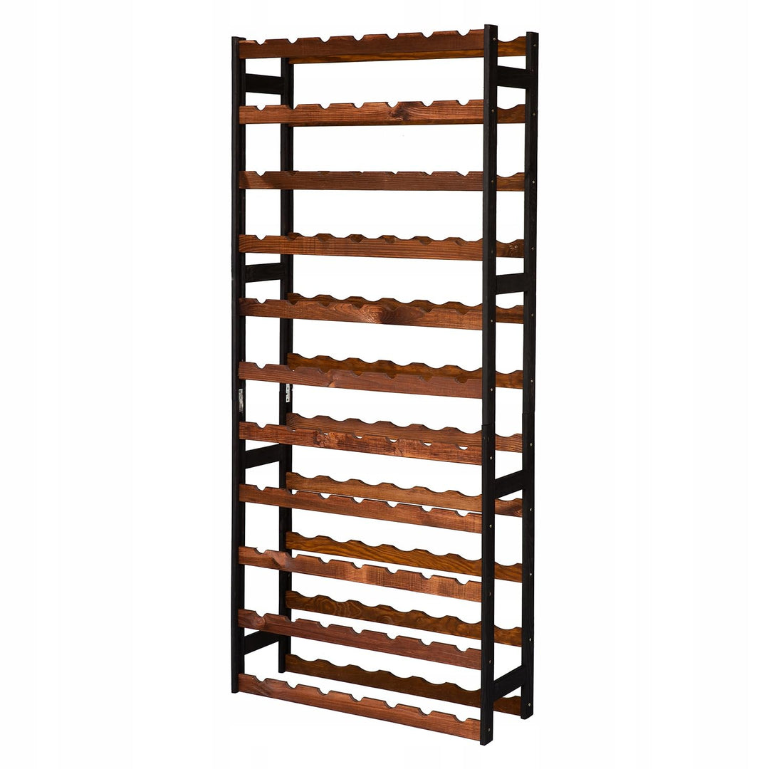 Weinregal Holz 77 Flaschen Schwarz/Braun 72,5x166x25 cm Wine Rack Regal Flaschenregal Weinflaschenre