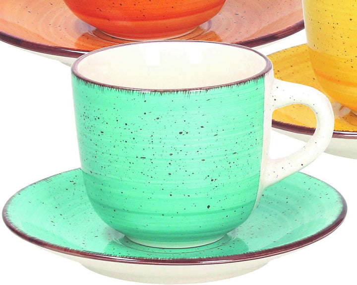 Tognana LS18502M043 Set aus 6 Espressotassen mit Teller, C250 Art & Pepper, Stoneware