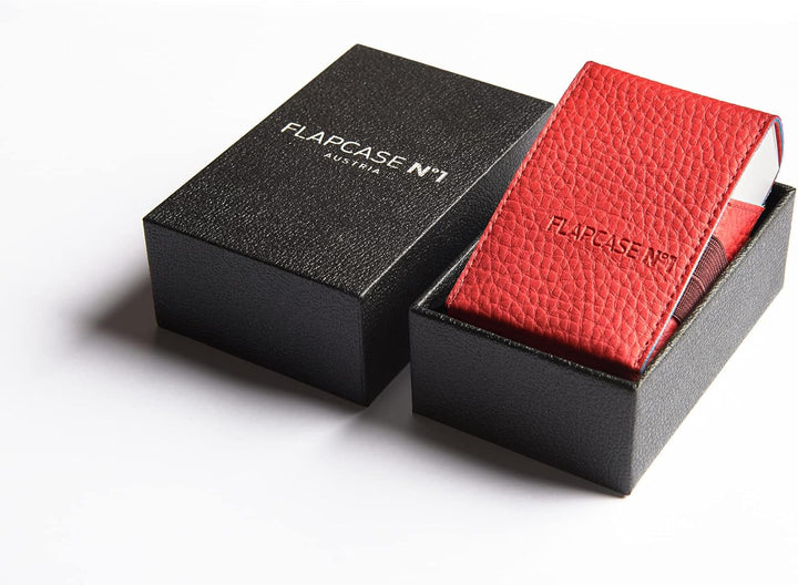 FLAPCASE N°1 • Red Rules • Designer Zigarettenetui, Made in Austria, Leder vegan Zigarettenbox für 1