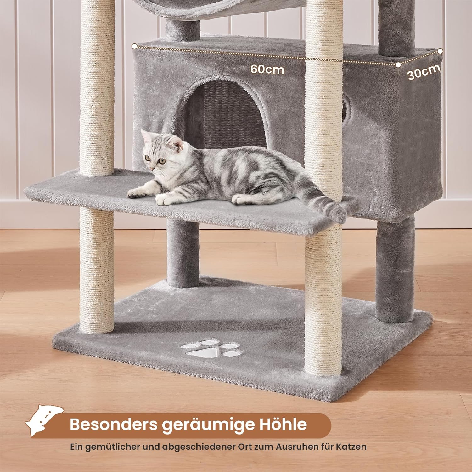 MSmask Kratzbaum gross XXL, Katzenbaum stabil mit 3 Aussichtsplattform –  techstudio.ch