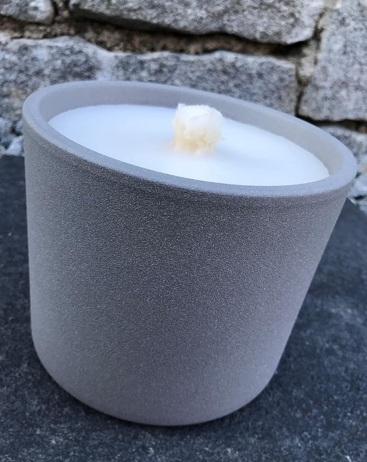 WeberHomemade | Schmelzlicht mit Dauerdocht &amp; handgefertigten Dochthalter | grau hellgrau / 3 Grösse