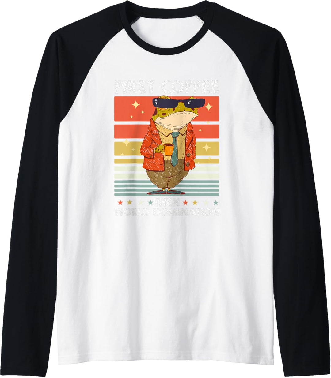 Retro Kröte Sonnenbrille Kaffee - Amphibie Vintage Frosch Raglan