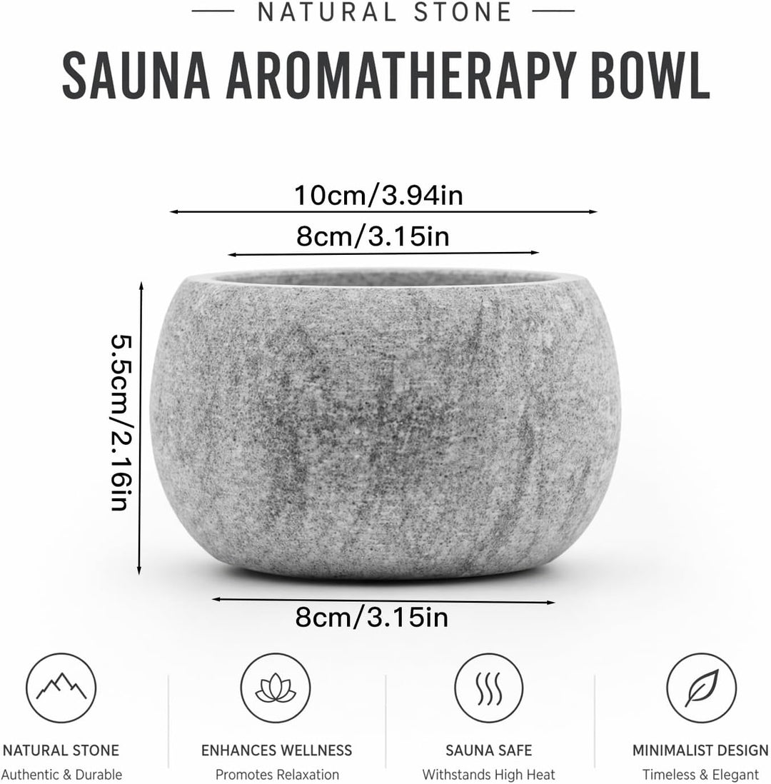 Sauna Aromaschale aus Sauna zubehör - 10,5 x 6 cm Saunazubehör, Verdampferschale Sauna aus Granit, f