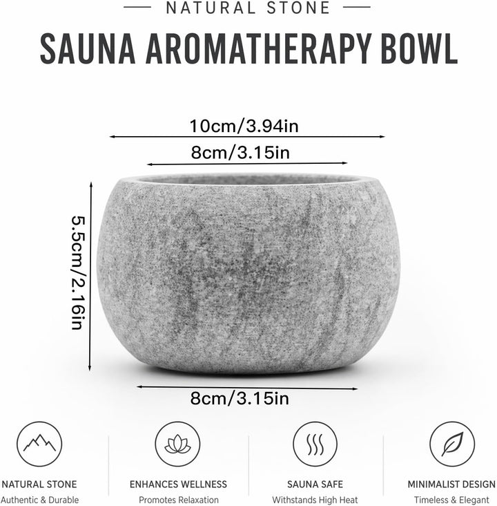 Sauna Aromaschale aus Sauna zubehör - 10,5 x 6 cm Saunazubehör, Verdampferschale Sauna aus Granit, f