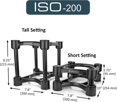 IsoAcoustics Iso-Serie mit Lautsprecherstativen, schwingungsdämpfend, mit einstellbarer Höhe und Nei