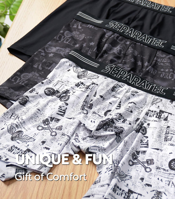 Separatec Sport Boxershorts Herren Schnelltrocknende Unterhosen Männer mit Doppelter Beutel Retrosho