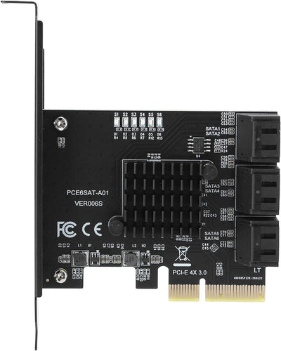 Tbest Asm1166 6-Port, PCIe-Sata-Erweiterungskarte, Interne Komponenten, Erweiterungskarte PCIe auf 6