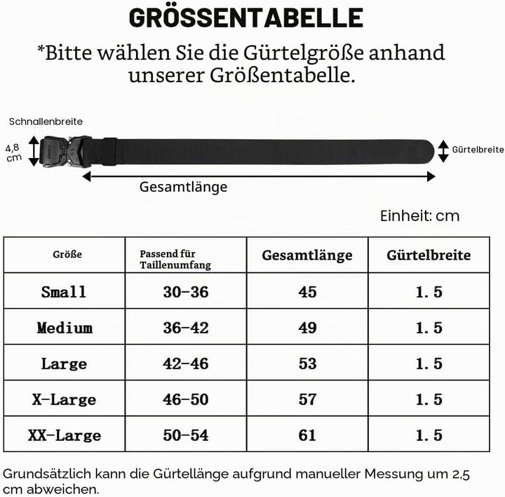 JUKMO Taktischer Gürtel, 2er Militär Wandern 3,8cm Arbeit Gürtel mit Schwere Schnellverschluss Schna