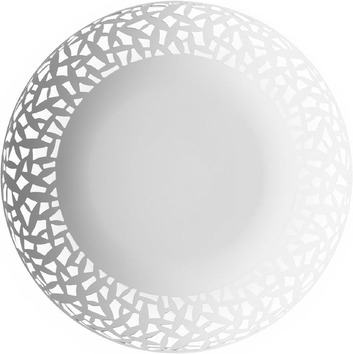 Alessi MSA04/29 W Cactus, Obstschale aus Stahl, super weiss 16.2 x 30 x 10.5 cm Weiss, 16.2 x 30 x 1