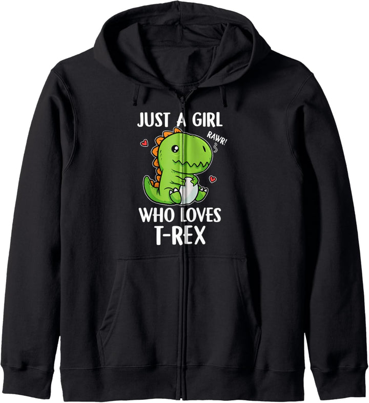 Just A Girl Who Loves T-Rex Lustiges Dino T-Rex Kostüm Kapuzenjacke