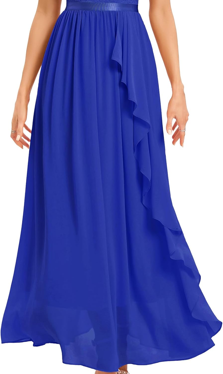 Gardenwed Abendkleid elegant für Hochzeit V-Ausschnitt Spitzen Cocktailkleid Damen Kurzarm Ballkleid