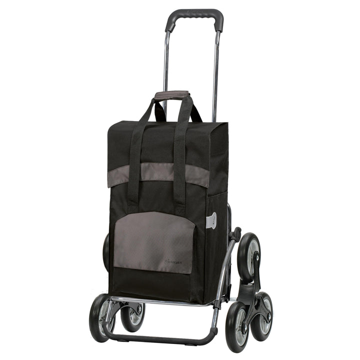 Exklusiv ANDERSEN Einkaufstrolley - Treppensteiger Royal Shopper Stahlgestell Holly schwarz/braun 49