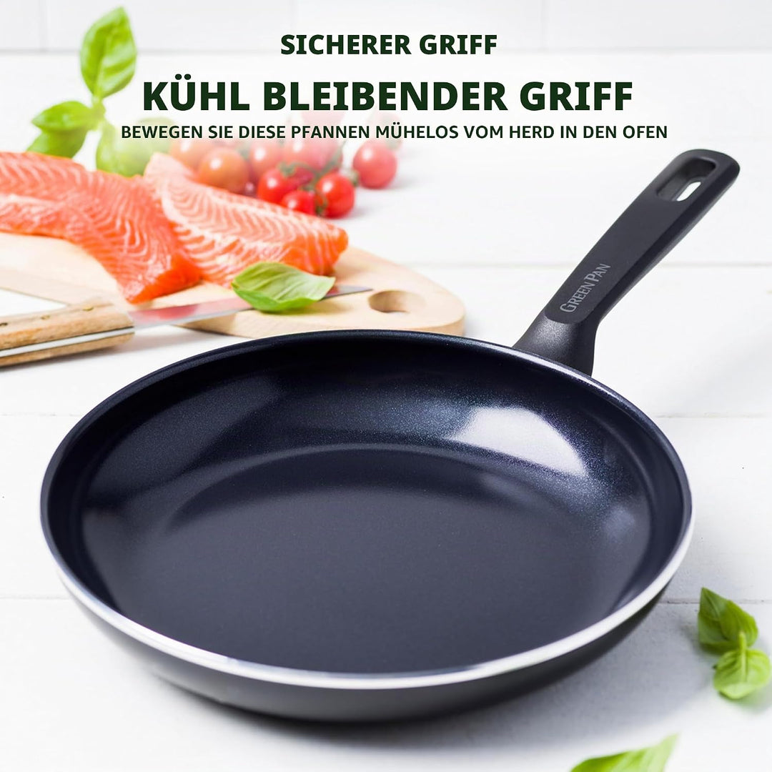 GreenPan Memphis Bratpfanne (24 cm), gesunde keramische Antihaftbeschichtung, PFAS-frei, induktionsg