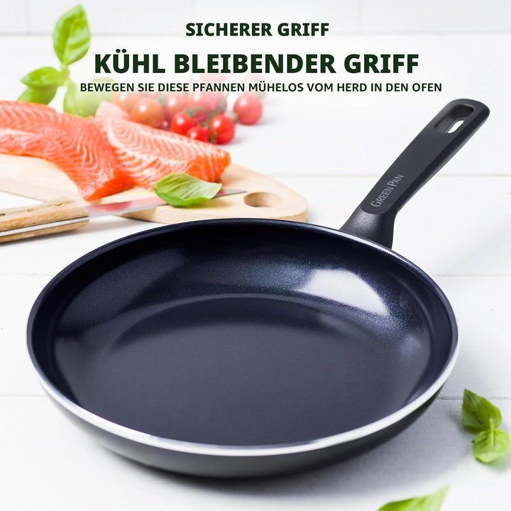 GreenPan Memphis Bratpfanne (24 cm), gesunde keramische Antihaftbeschichtung, PFAS-frei, induktionsg