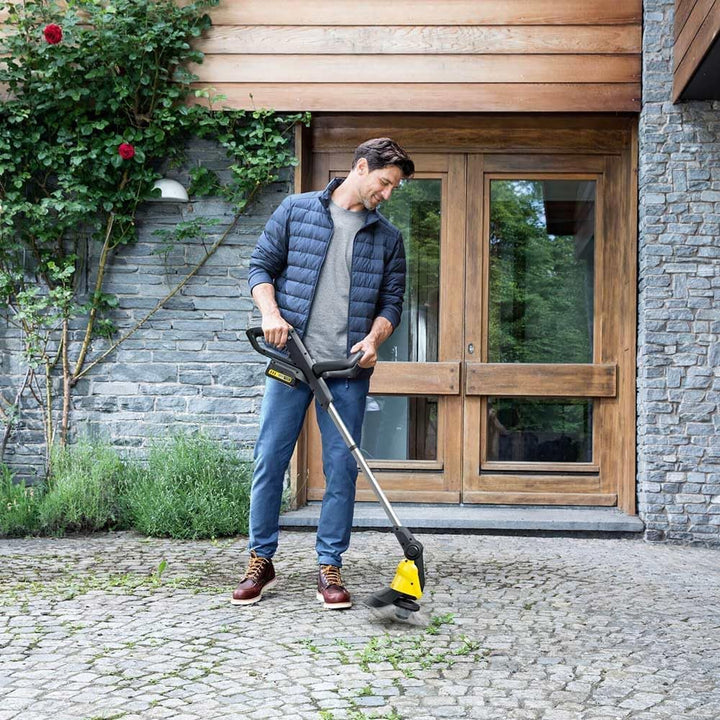 Kärcher 18 V Akku-Unkrautentferner WRE 18-55, Nylonborsten-Kopf mit max. 2.800 U/min, schwenkbarer R