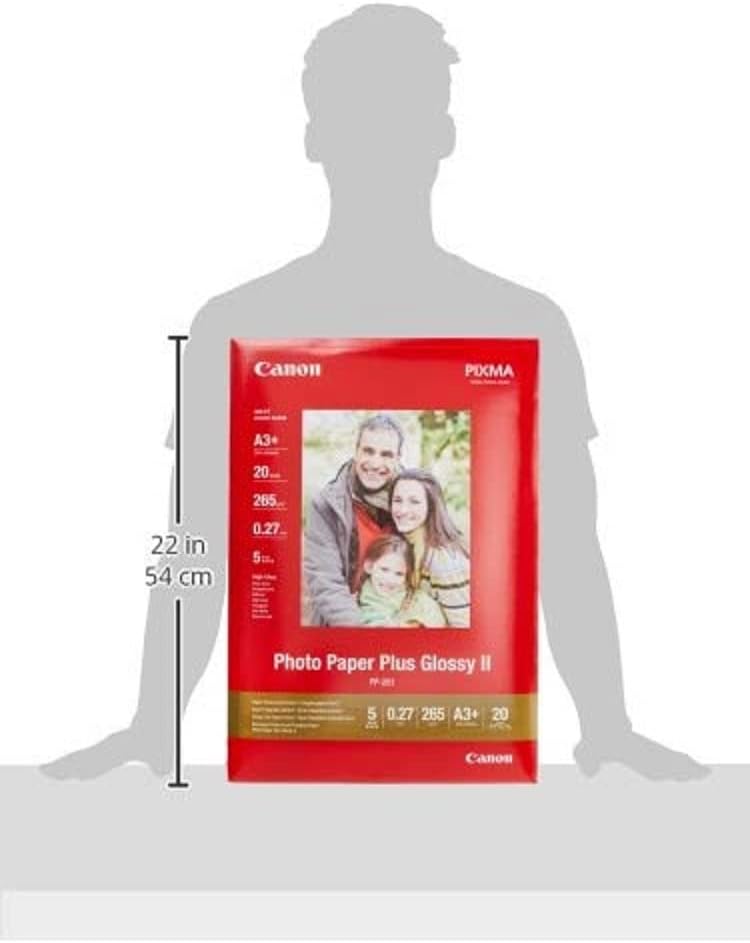 Canon 2311B021 Fotopapier PP 201 glänzend Din für Tintenstrahldrucker, Pixma Drucker, Schwarz, Weiss