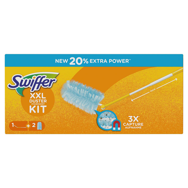 Swiffer Staubmagnet XXL Set 1 Teleskop-Griff plus 2 Staubmagnet-Tücher, 1er Pack (1 x 1 Stück)