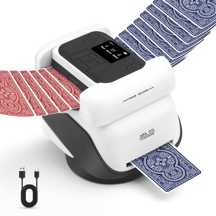 Automatische Kartenmischer und Kartensender 2 in 1, Kartenmischmaschine Kartenmischgerät, 2–8 Spiele