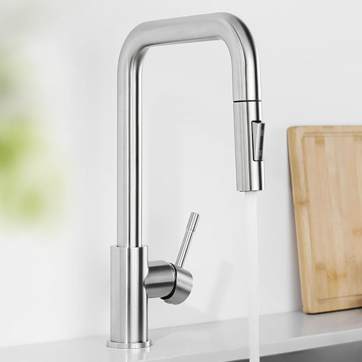 CECIPA Wasserhahn Küche, Küchenarmatur mit Brause Ausziehbar, Mischbatterie Küche mit 2 Strahlarten,