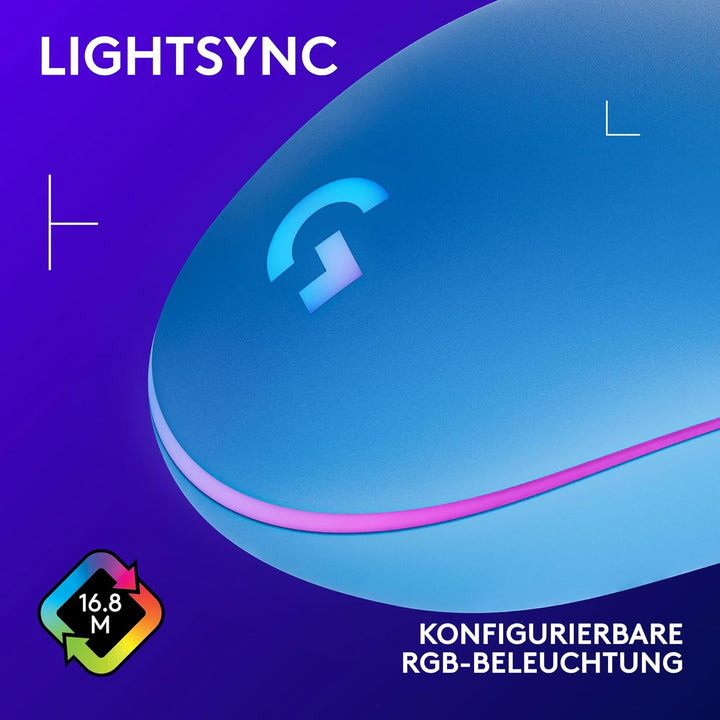 Logitech G203 Gaming-Maus mit anpassbarer LIGHTSYNC RGB-Beleuchtung, 6 programmierbare Tasten, spiel
