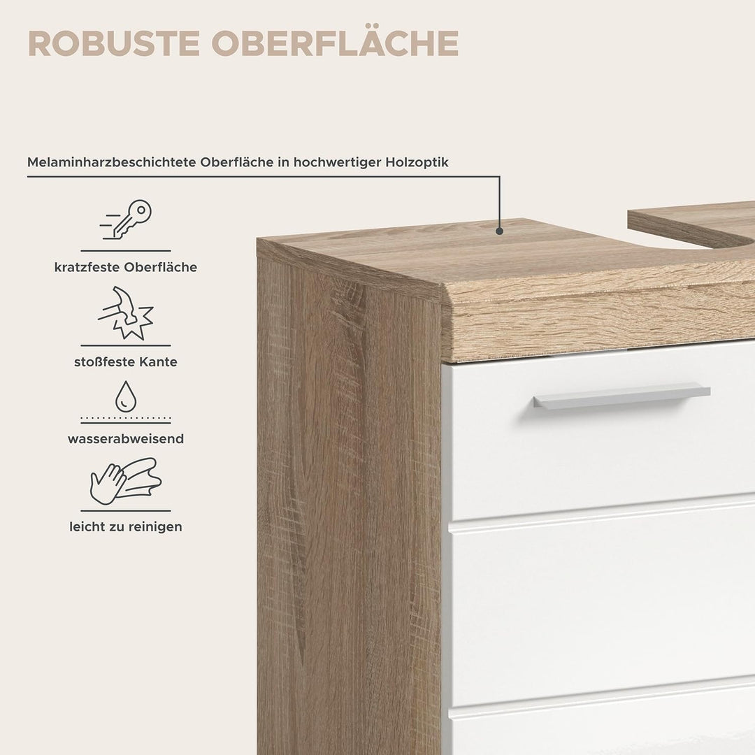 xonox.home Badezimmer Lambada X06F1705 Waschbeckenunterschrank Unterschrank Schrank in Front weiss H