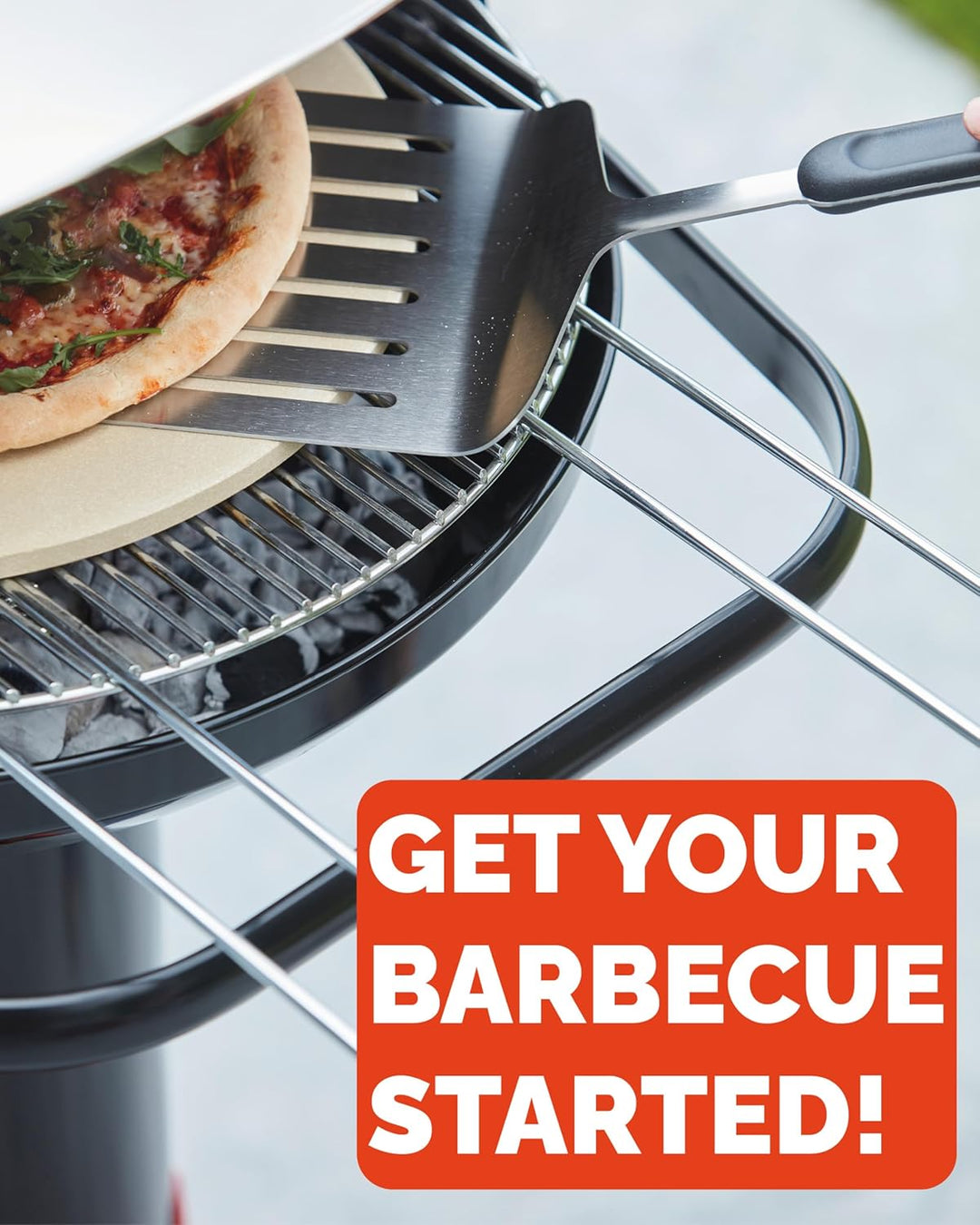 Barbecook Holzkohlegrill BBQ mit Windschutz, Säulengrill rund Standgrill mit Quick-Start und Quick-S