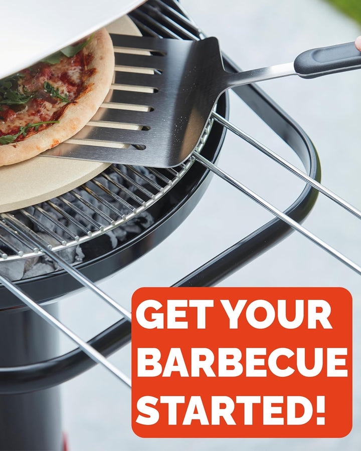 Barbecook Holzkohlegrill BBQ mit Windschutz, Säulengrill rund Standgrill mit Quick-Start und Quick-S
