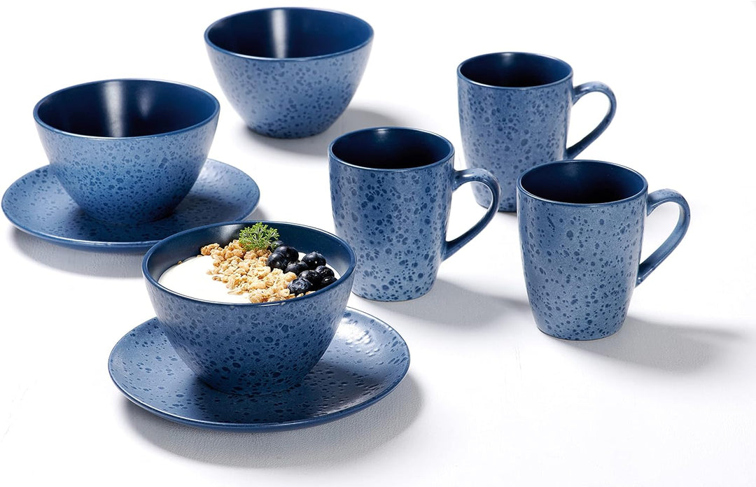 Frühstücksservice Kitwe, 12-teilig, Blau Blau Frühstücksservice, Blau Frühstücksservice