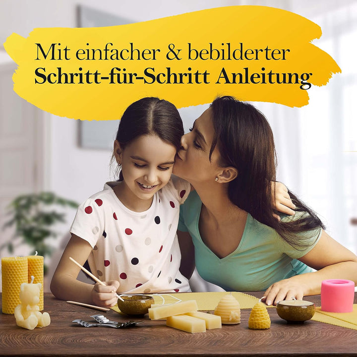 NIKAN Kerzen Selber Machen Set Kinder & Erwachsene Bienenwachs 100% Natürlich - Bienenwachskerzen Ba
