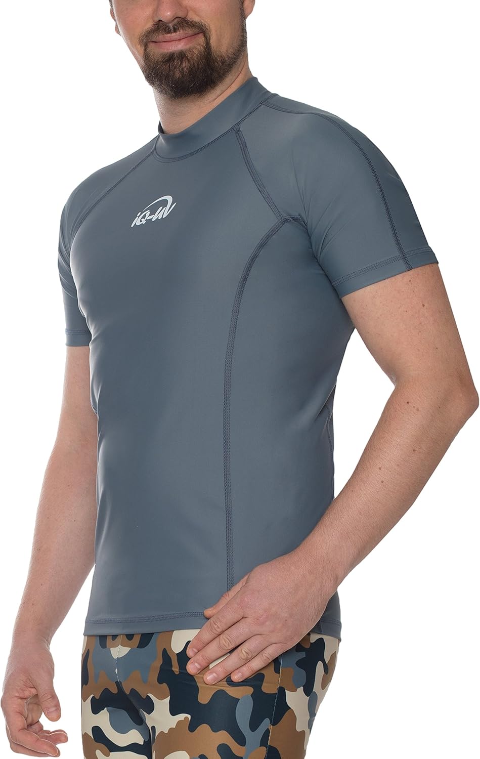 iQ-UV Shirt Herren Slim Fit Grau (Ash) L, Grau (Ash) L