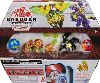 BAKUGAN Baku-Gear Pack mit 4 Armored Alliance (2 Ultra und 2 Basic Balls) und 1 Set Baku-Gear inkl.