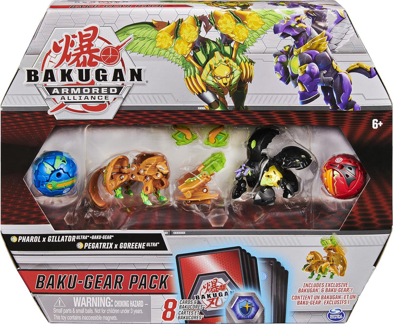 BAKUGAN Baku-Gear Pack mit 4 Armored Alliance (2 Ultra und 2 Basic Balls) und 1 Set Baku-Gear inkl.