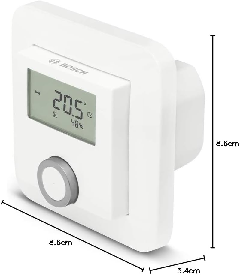 Bosch Smart Home Raumthermostat zur Steuerung der Heizkörperthermostate, inklusive Feuchtigkeitsanze