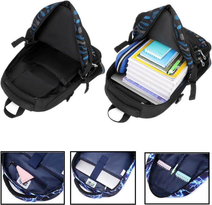 Schulrucksack Teenager Jungen Schultasche Schultaschen Schulranzen Kinder Tarnfarbe Blau, Tarnfarbe