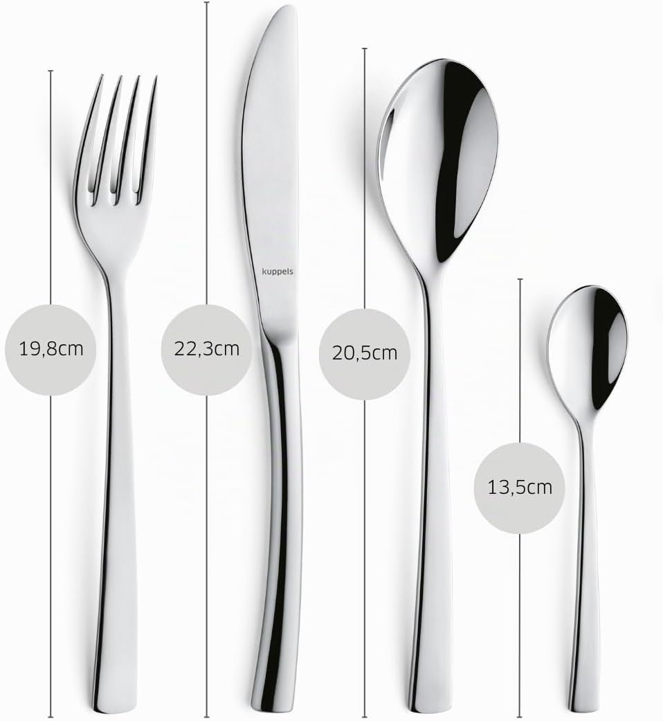 KUPPELS | Besteckset SOUL 24-teilig | Raffiniertes Besteck Set 6 Personen | Hochglanzpoliert | Edels