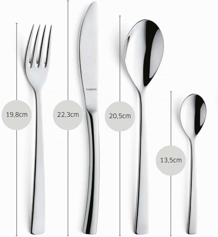 KUPPELS | Besteckset SOUL 24-teilig | Raffiniertes Besteck Set 6 Personen | Hochglanzpoliert | Edels