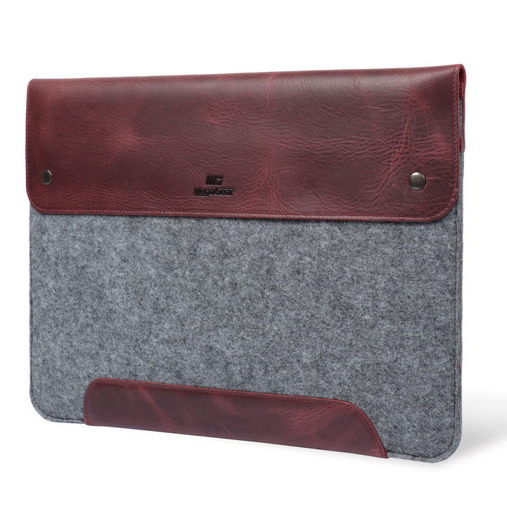 MegaGear MacBook-Tasche aus echtem Leder und Fleece, Laptop-Hülle für MacBook Pro und MacBook Air Hü