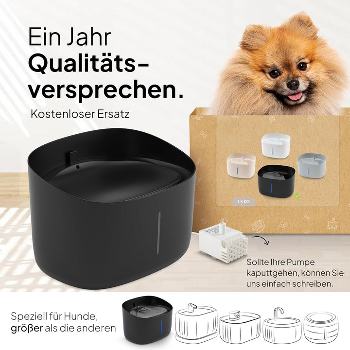 Pretty PAW® Trinkbrunnen für Hunde I Super leiser Hunde Trinkbrunnen mit 7 Liter Wassertank I BPA-fr