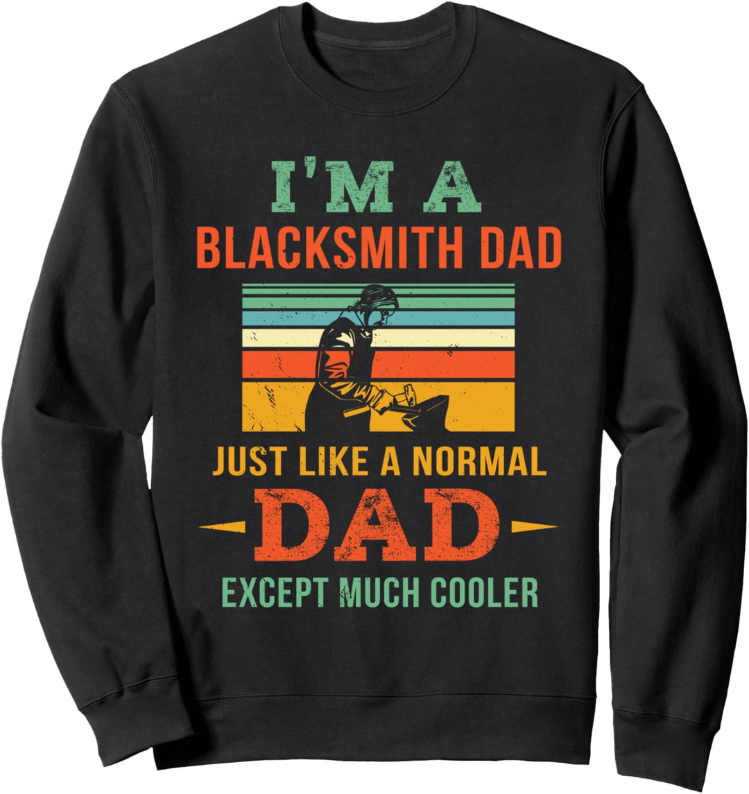 Retro Blacksmith Dad Geschenk Cool Blacksmithing Father Vintage Sweatshirt
