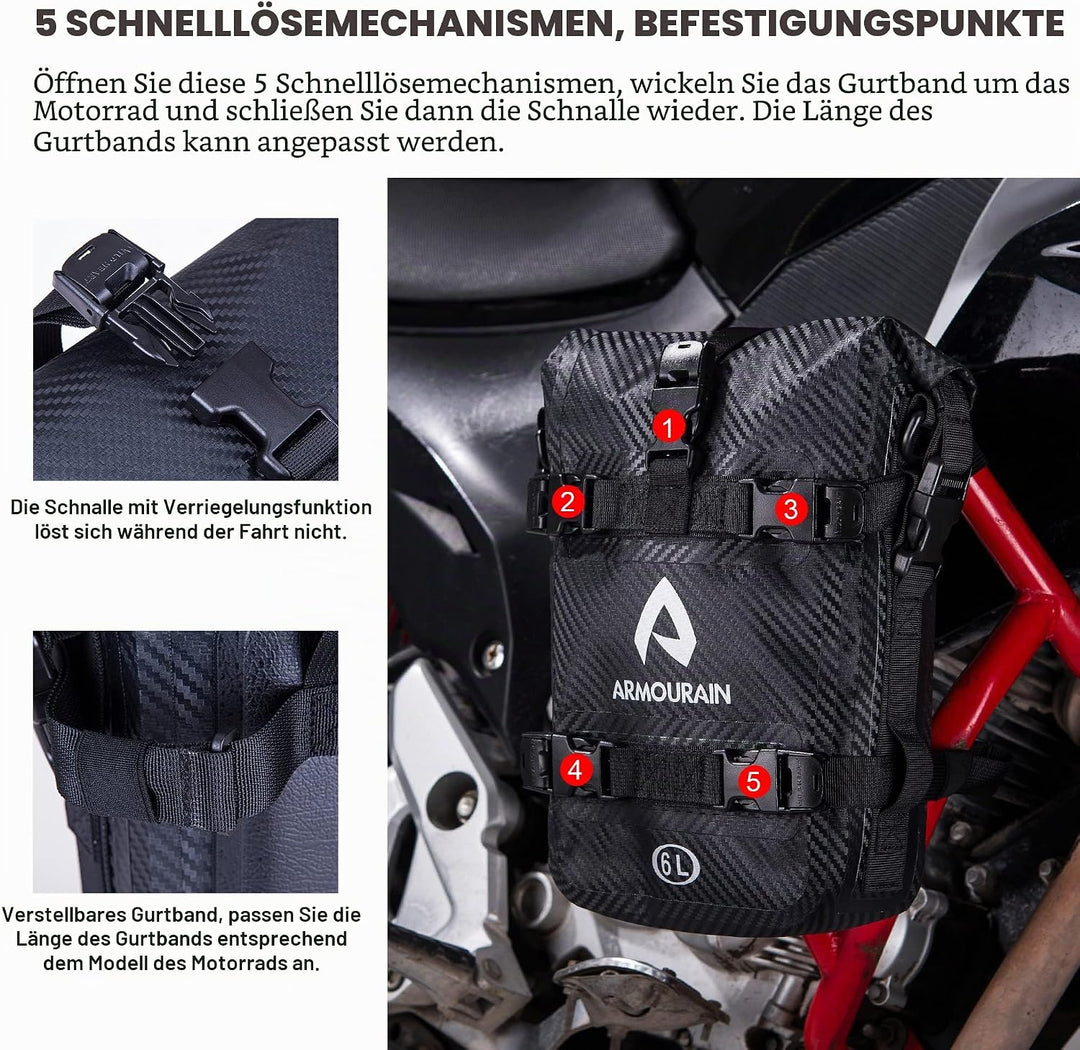 Motorrad Stossstangen Seitentasche Tasche Wasserdicht 6L/8L/15L Motor Sturzbügel Seitentaschen mit S