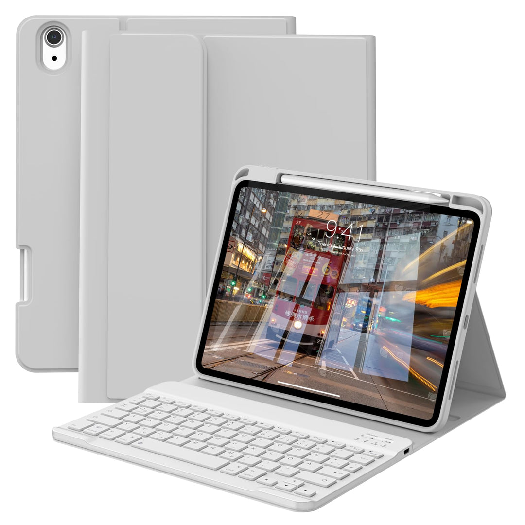 GKABXY Hülle mit Tastatur für iPad A16 11 Generation 2025/10 Generation 2022(11/10.9 Zoll), Soft TPU