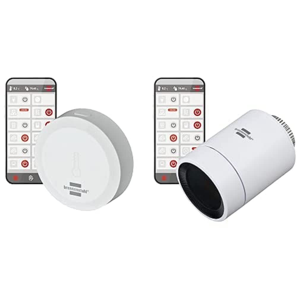 Brennenstuhl Connect Zigbee Temperatur- und Feuchtigkeitssensor TFS CZ 01 (Smart Home, kostenlose Ap