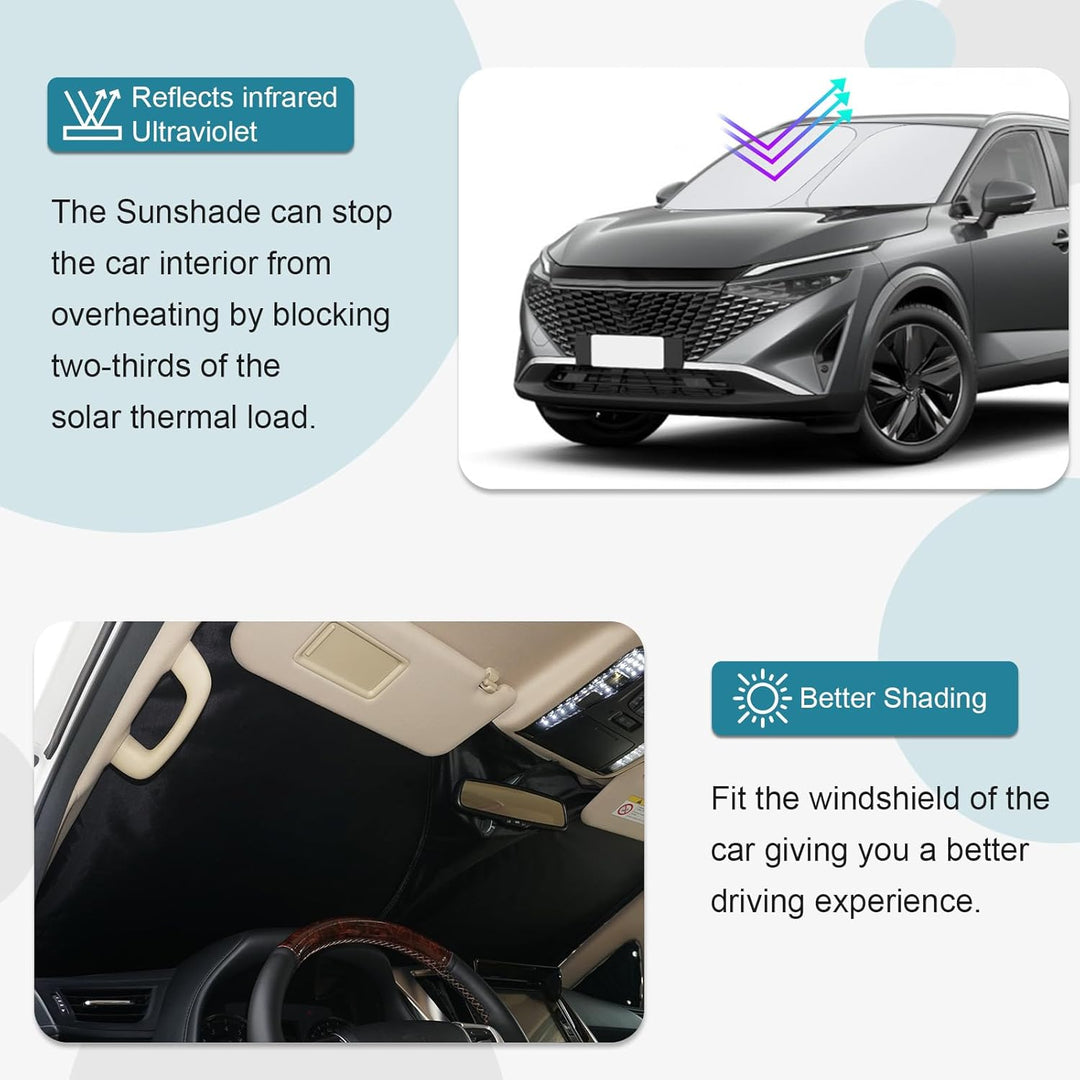 [Upgrade] CDEFG Kompatibel mit Nissan Qashqai J12 2021-2025 2026 Sonnenschutz Abdeckungen Frontschei