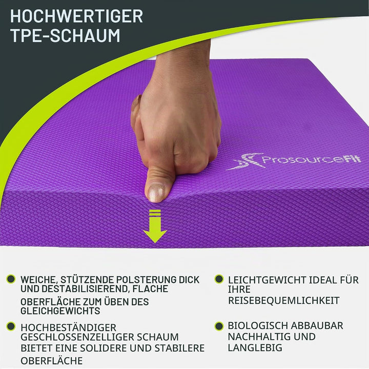 ProsourceFit Balance Pad für das Training – Grosses, Gepolstertes, Rutschfestes Balancekissen &amp; Glei