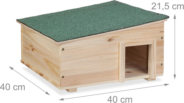 Relaxdays Igelhaus, Holz, Igelhotel mit Boden, 2 Kammern, Winterquartier für Igel, Garten, HBT: 21,5