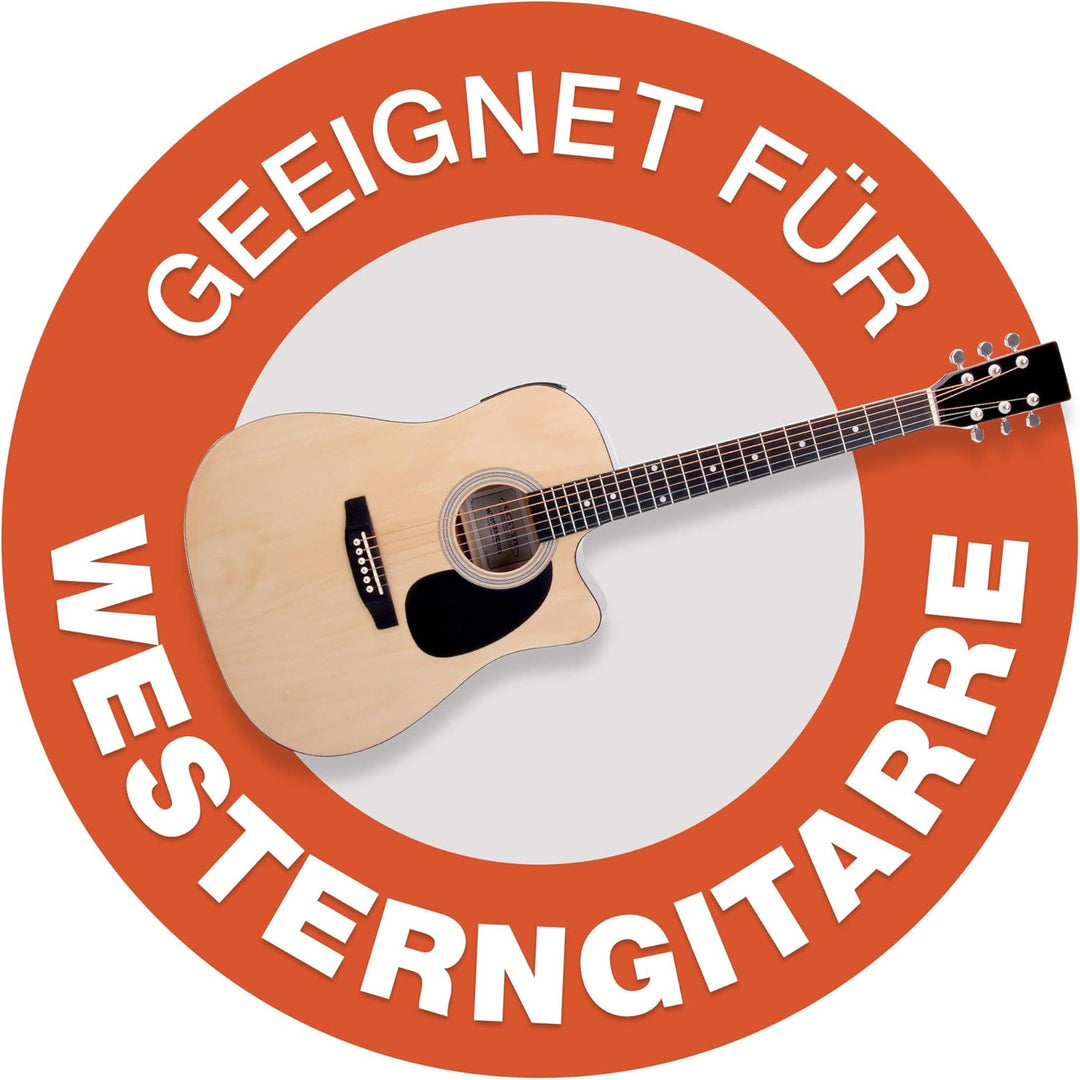ROCKTILE Westerngitarrentasche 4/4 - gepolstert mit Rucksackgarnitur Gigbag für Westerngitarre schwa